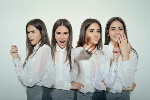 Collage of a girl showing different emotions