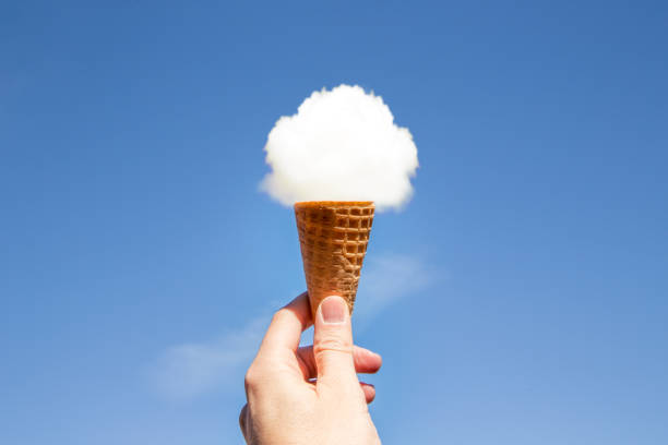 An illustration of an ice cream showing cream as cloud
